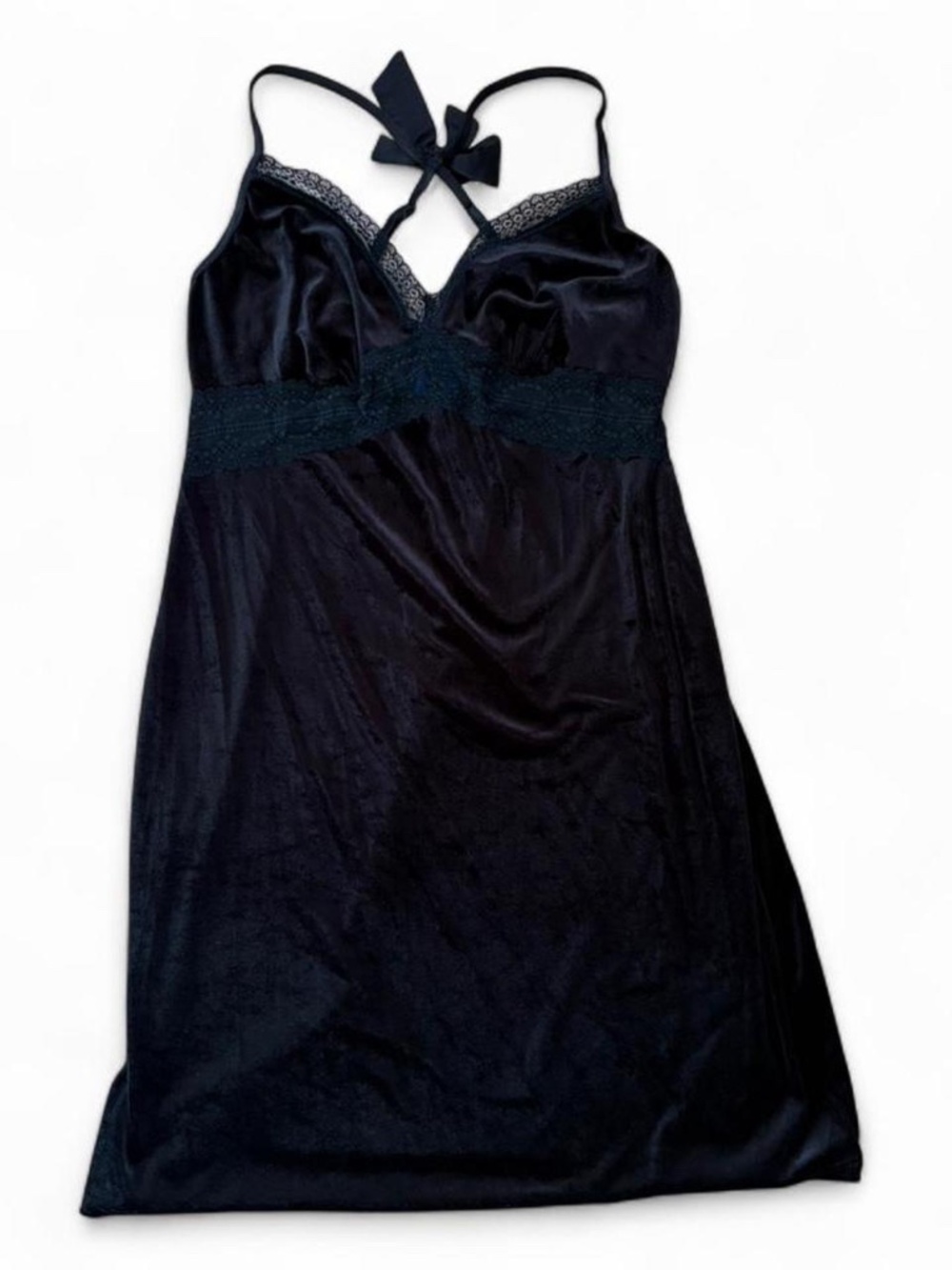 Apt 9 Black lace slip dress with bow detail Size M